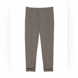 Zara Women's Brown Checkered Cropped Pants